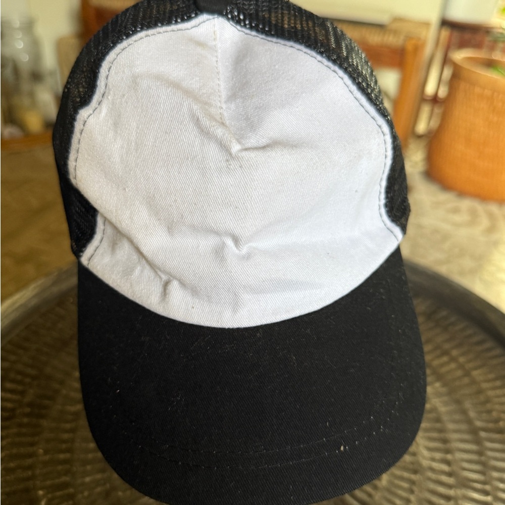 New Plain black and white cotton mesh hat baseball cap - Picture 3 of 3